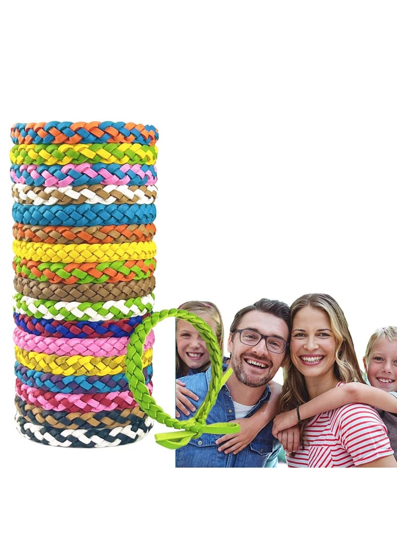 Barakah Mosquito Repellent Bracelets 18 Pack, PU Leather  Bands with 12 Pcs Patches, DEET-Free Wristbands Stickers for Adults and Kids Indoor Outdoor Protection - Image 1