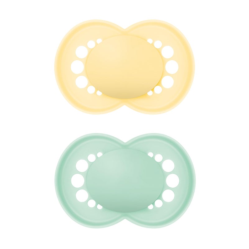 MAM Original Matte Baby Pacifiers, Binky for 16+ Months, BPA-Free Silicone Nipple, Easy to Clean, Best for Breastfed Babies, Developed with Medical Experts, 2 Count Binkies with Sterilizer Case - Image 1