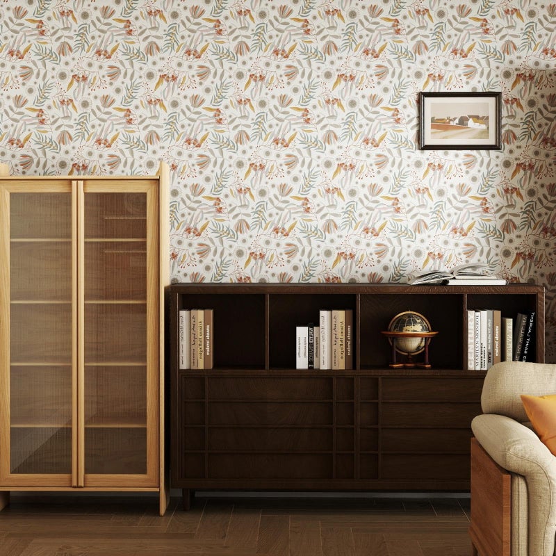 Hopepak Vintage Wallpaper Peel and Stick Floral Wallpaper Boho Floral Contact Paper Removable Self Adhesive for Living Room Bedroom Bathroom Cabinets Wall Decor Vinyl 17" x 78.7" - Image 3
