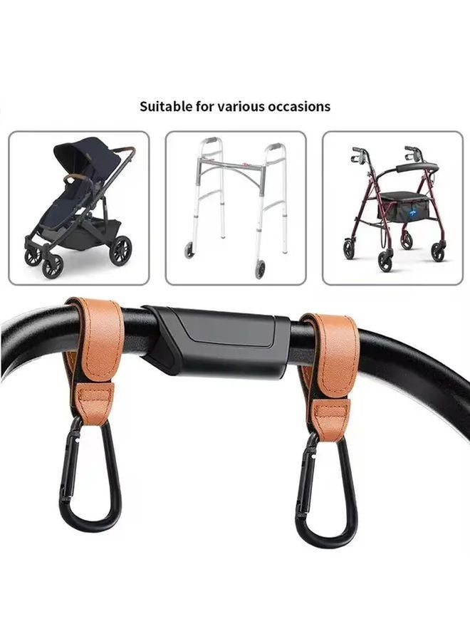 خطاف عربة أطفال ثقيلة الوزن أسود 2 قطعة مشبك لعربات التسوق وحقائب الحفاضات وعربات الأطفال - Image 5