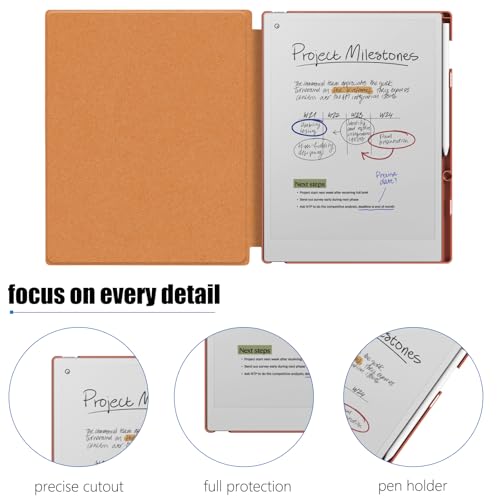 E NET-CASE Case for Remarkable Paper Pro Tablet 11.8 inch (2024 Released), Slim Lightweight Folio Auto Sleep/Wake Design, Cover for Remarkable Paper Pro Digital Paper with Pencil Holder (Yellow) - Image 4