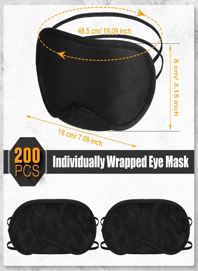Tarpop 200 Pcs Eye Mask Sleeping Blindfold Eye Cover with Nose Pad and Adjustable Strap for Games Party Team Building Travel Individually Wrapped Sleep Mask for Women Men - Image 2