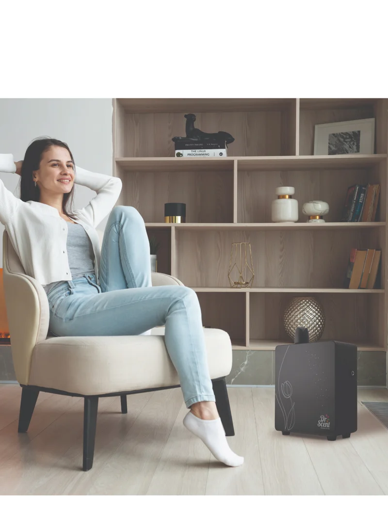 Dr Scent ECO Tulip Diffuser Machine (Black) Infused with Intelligent Aromatherapy | Enhanced By Seamless Mobile App Connectivity | Your Gateway To Personalized Fragrance Symphony And Wellness Bliss Tulip23