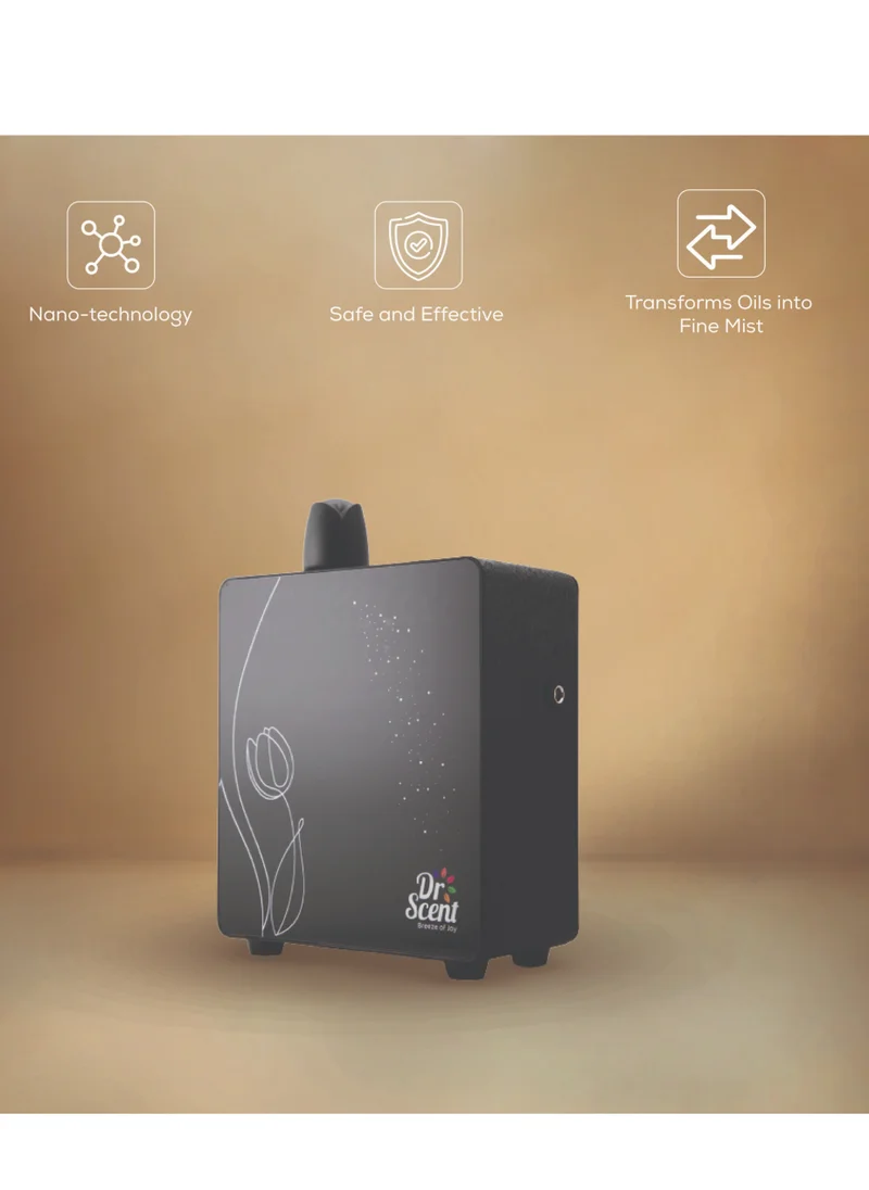 Dr Scent ECO Tulip Diffuser Machine (Black) Infused with Intelligent Aromatherapy | Enhanced By Seamless Mobile App Connectivity | Your Gateway To Personalized Fragrance Symphony And Wellness Bliss Tulip23