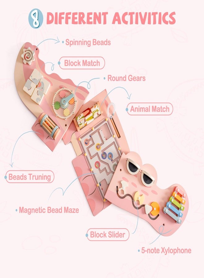 ROBUD Wooden Busy Board for Children - Montessori Learning Toy, Wall Mounted Activity Centre with Gears, Maze, Children's Wooden Toy Gifts for Toddlers, Girls, Boys - Image 5