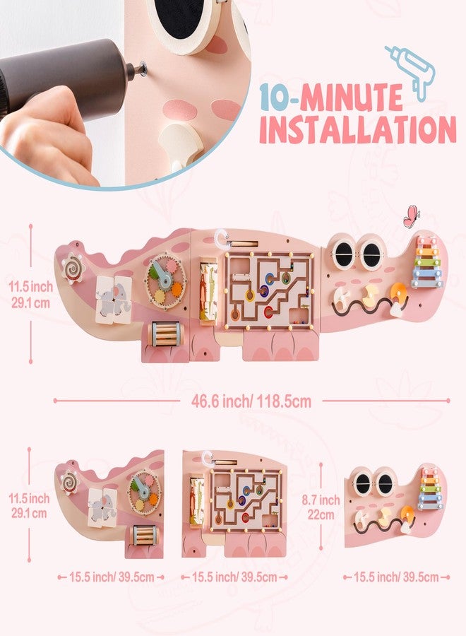 ROBUD Wooden Busy Board for Children - Montessori Learning Toy, Wall Mounted Activity Centre with Gears, Maze, Children's Wooden Toy Gifts for Toddlers, Girls, Boys - Image 4