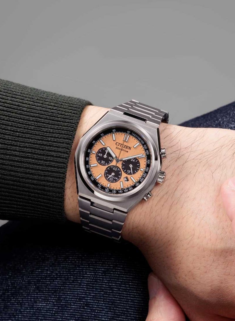 CITIZEN ساعة زينشين كرونوغراف إيكو درايف تيتانيوم للرجال CA4610-85Z - Image 2