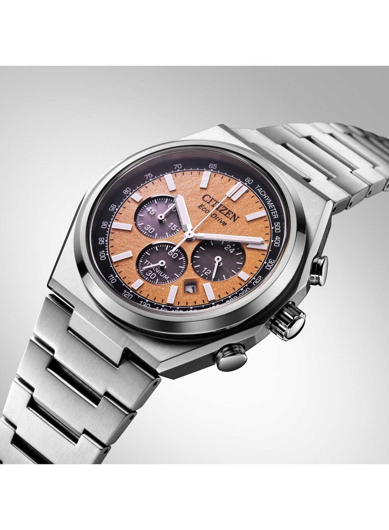 CITIZEN ساعة زينشين كرونوغراف إيكو درايف تيتانيوم للرجال CA4610-85Z - Image 3