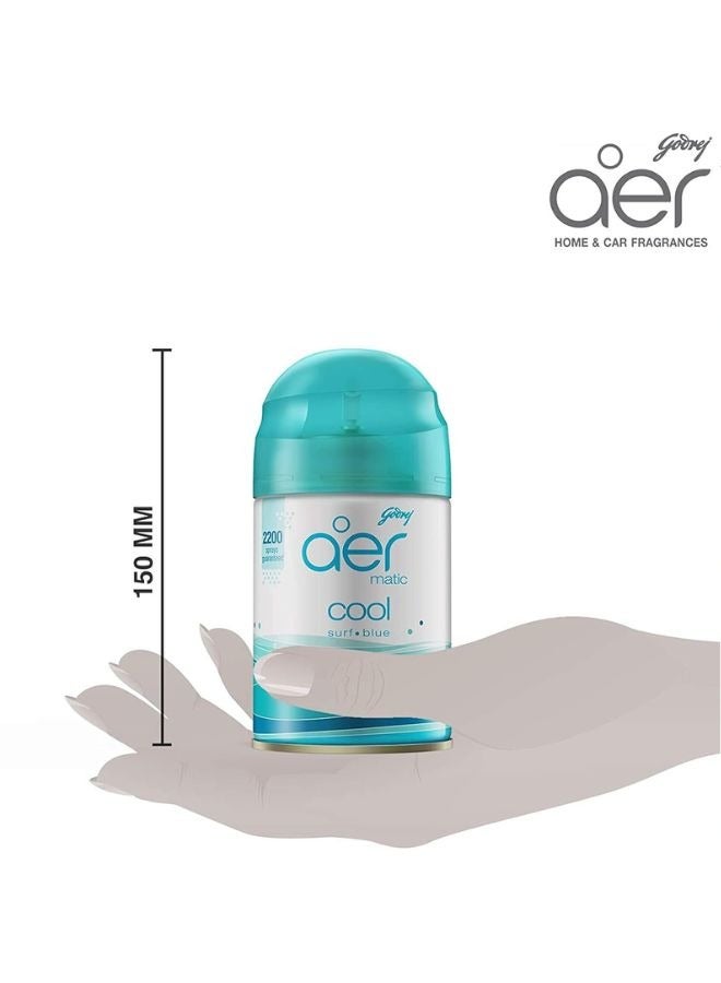 Godrej Aer Aer Matic Automatic Air Freshener Spray Refill Cool Surf Blue 210ml - Image 2