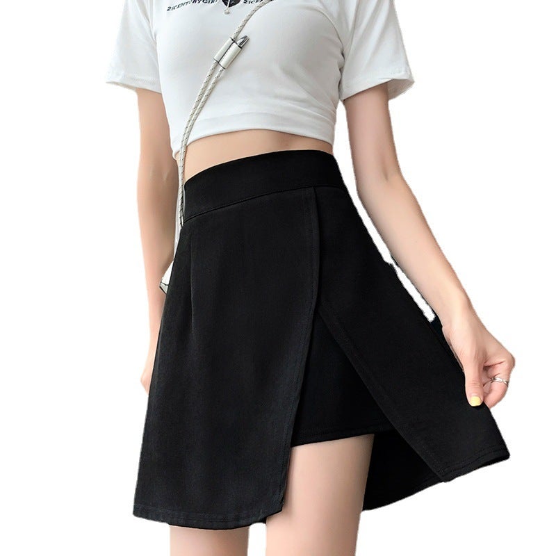 Plus Size Asymmetric High Waist Split Mini Skirt - Image 5