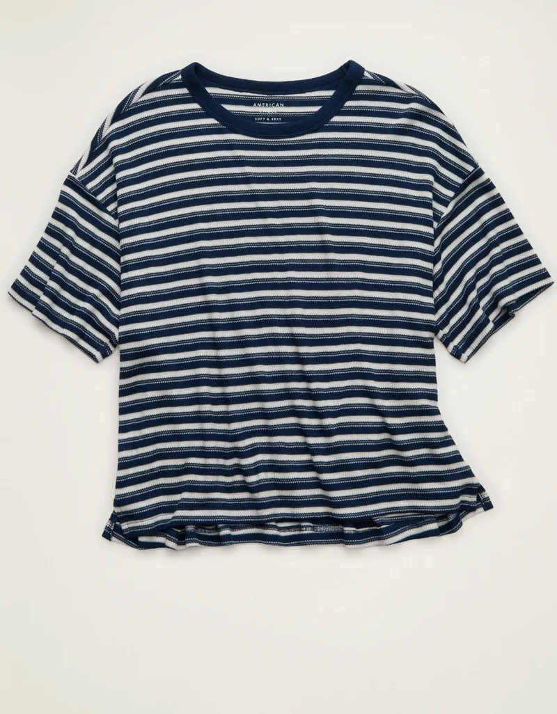 American Eagle  AE Soft & Sexy Waffle Crew Neck Tee for Women | Best Price UAE