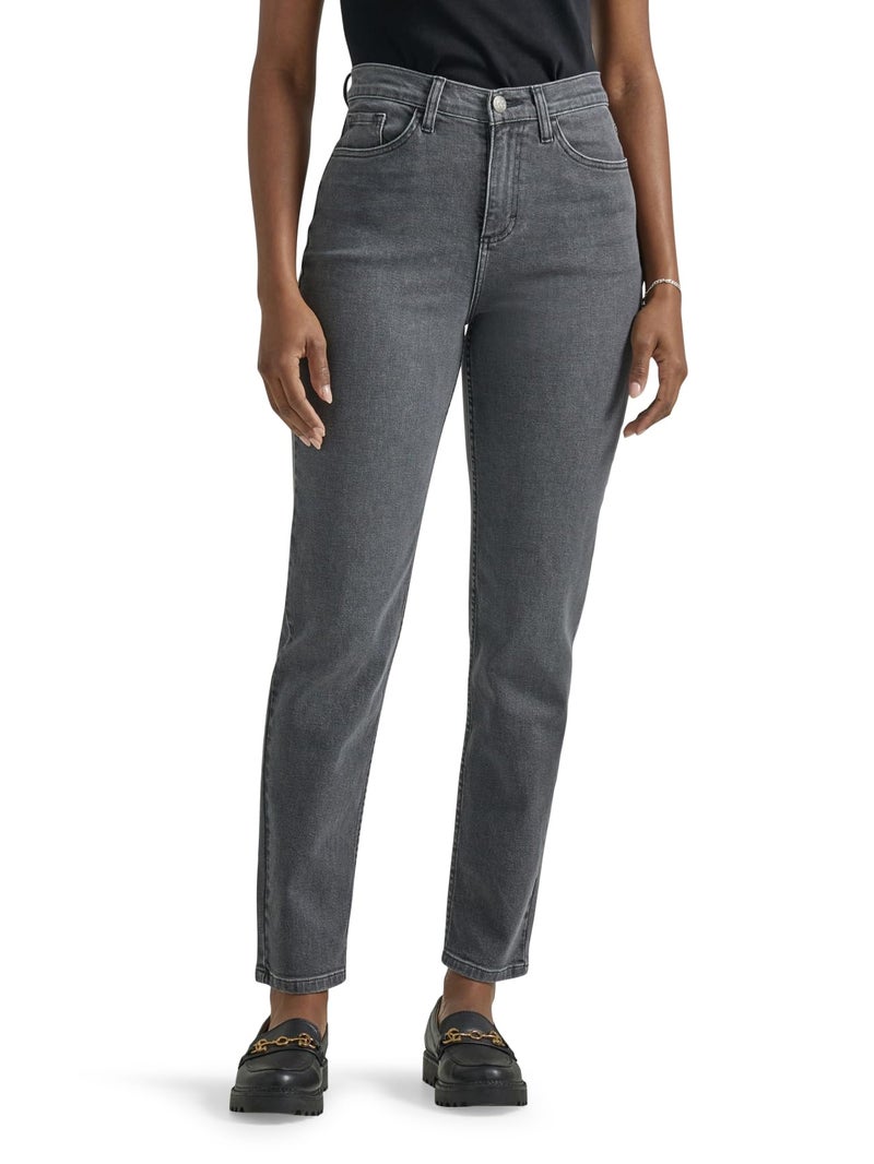 Lee Women's Legendary High Rise Mom Jean, Washed Black, 6 - Image 1