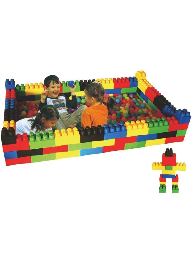Rainbow Toys RBW TOYS UMR1RW16645 Jumbo Colorful Interlocking Building Blocks Set in Puzzle Games  - Image 2