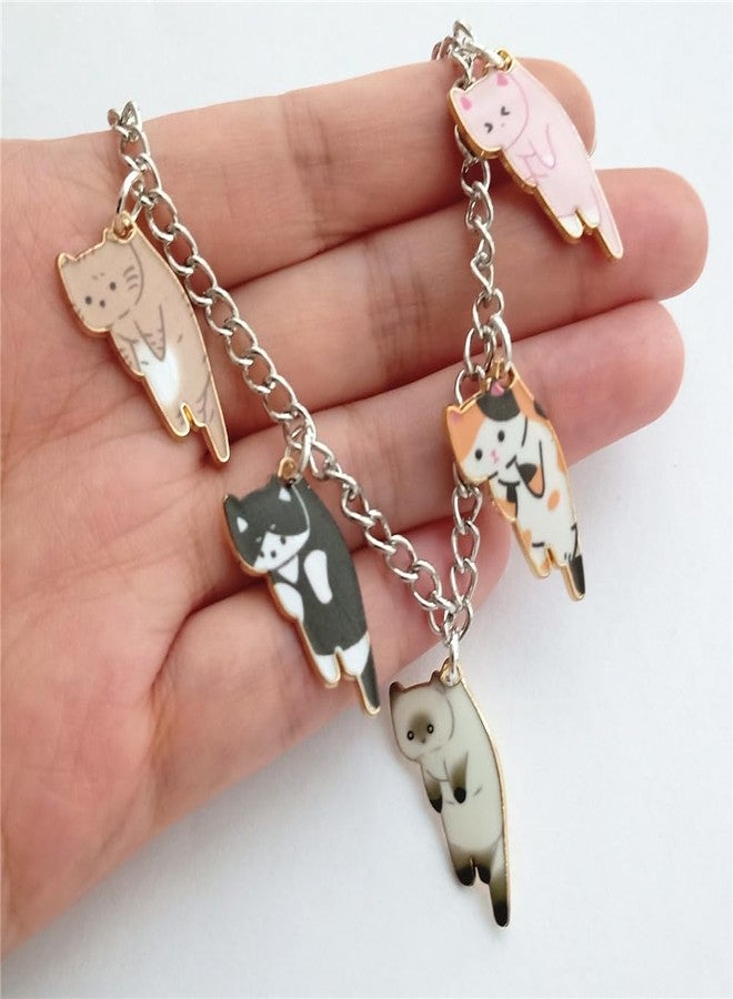 AETYWYEIN Cute Cat Charms Pant Chain, Colorful Enamel Pendant Trousers Accessories, Personality Layered Belt Chains, Dainty Chain for DIY Bags - Image 5
