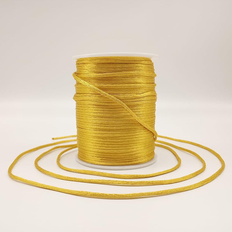 2 mm 330 Feet Satin Nylon Cord String for Jewelry Making Bracelet Necklaces Beading Thread Rattail Macrame Kumihimo Chinese Knot Craft