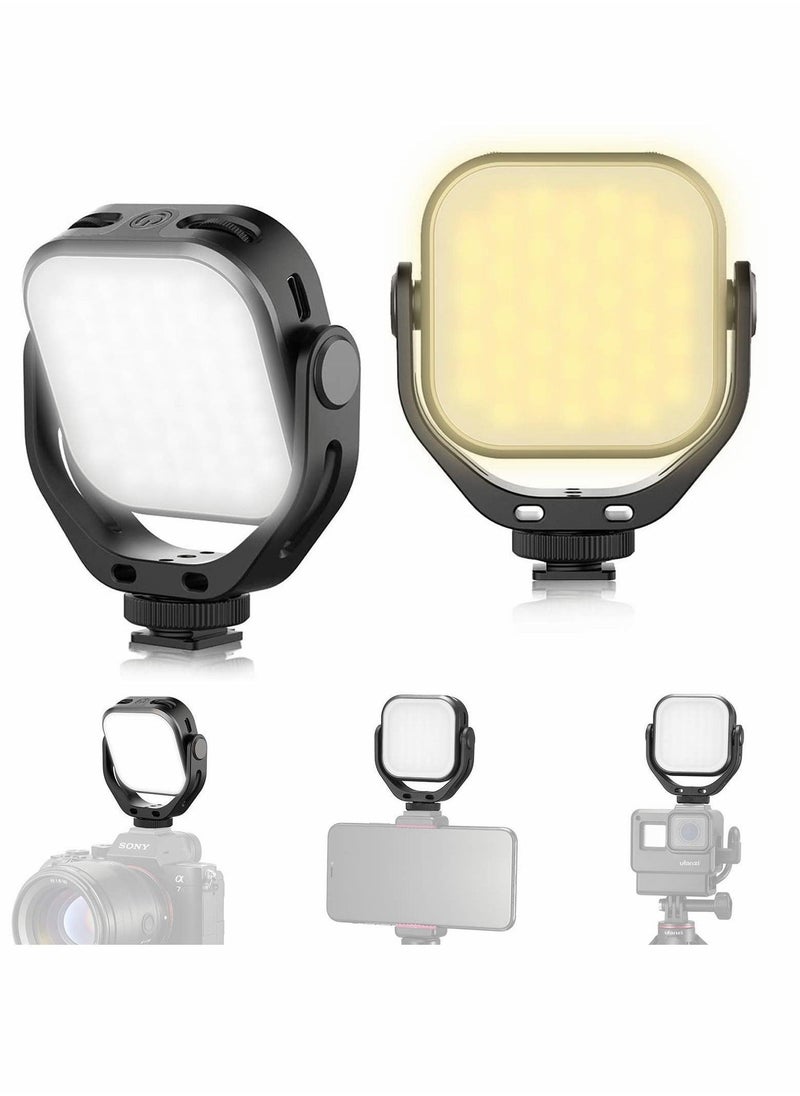 إسكدنيا LED Camera Light, Two-color LED Light Panel with U Stand, CRI95+ Photography Lighting, Soft Cold Shoe Light Mini Rechargeable 2000mAh Vlog DSLR Fill Light for Sony, for Canon Camera and for GoPro - Image 1