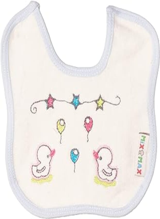 Mix and Max Mix Max Baby Bib 16 x 15 cm - White