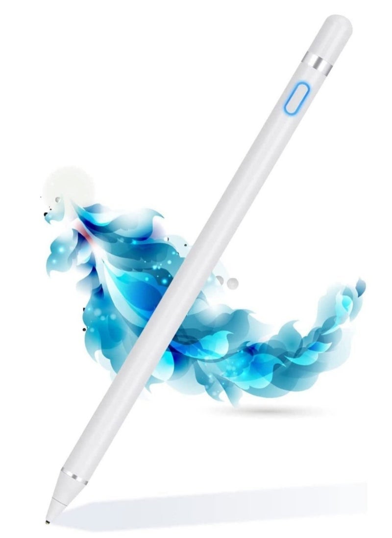 Stylus Pen Compatible with iPad Apple pencil Touch Screen Pen Capacitive Rechargeable Styli with 1.5mm Ultra Fine Tips Compatible with iPads/Tablets/iPhones/Samsung/Lenovo/LGHTC with Two Caps - Image 1