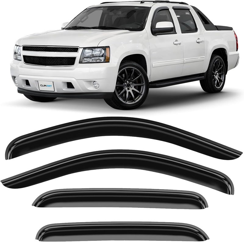 CLIM ART Durable Rain Guards for Chevrolet Avalanche 2007-2013 - 4pcs Window Deflectors - Image 1