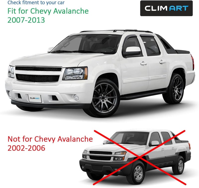 CLIM ART Durable Rain Guards for Chevrolet Avalanche 2007-2013 - 4pcs Window Deflectors - Image 5