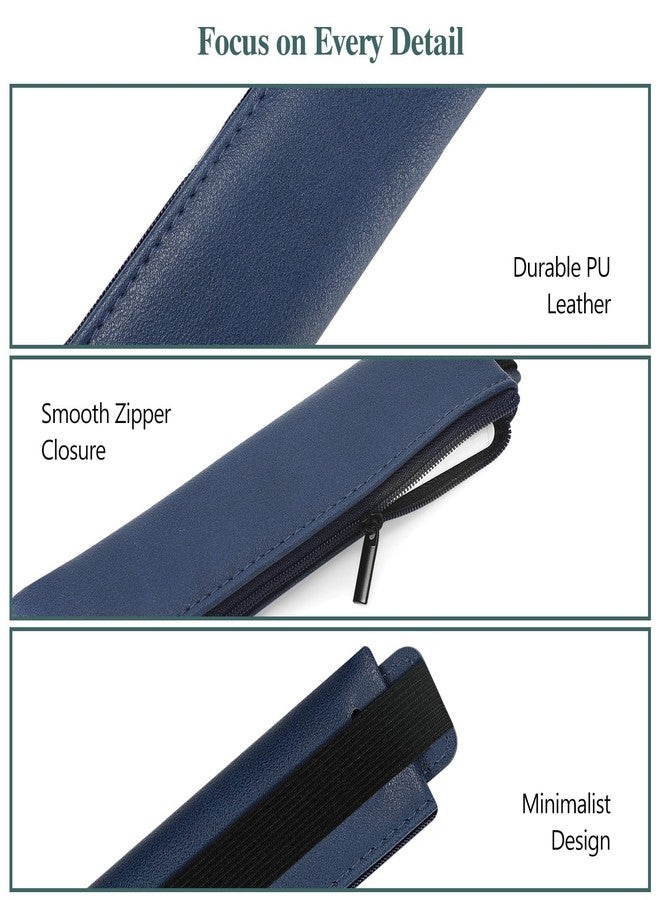MoKo Elastic Pencil Case for Notebook, 4 Pieces PU Leather Pencil Case with Adjustable Elastic Band, Stationery Bag, Pen Holder for Planner, Journals, Book for Student, Girls, Gift, Multicoloured - Image 4