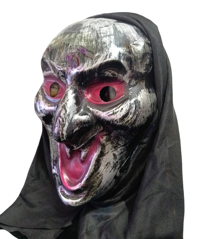 LUDALY Scary Horror Comic Face Mask For Halloween Party fancy dress Costume Ball Dance Party etc. (Pack of 1, Silver & Black) - Image 3