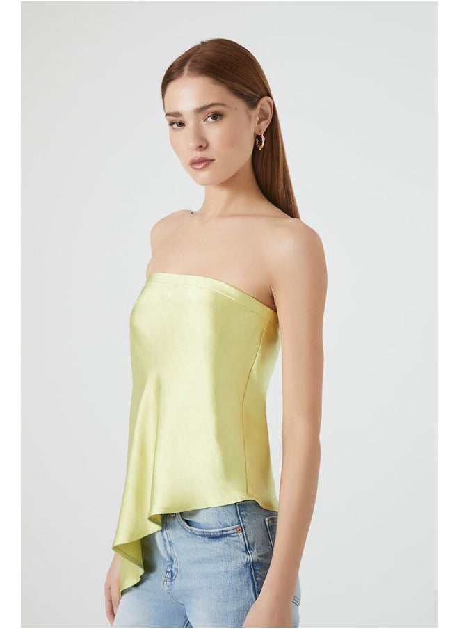 FOREVER 21 - Satin Asymmetrical Strapless Top - Image 1