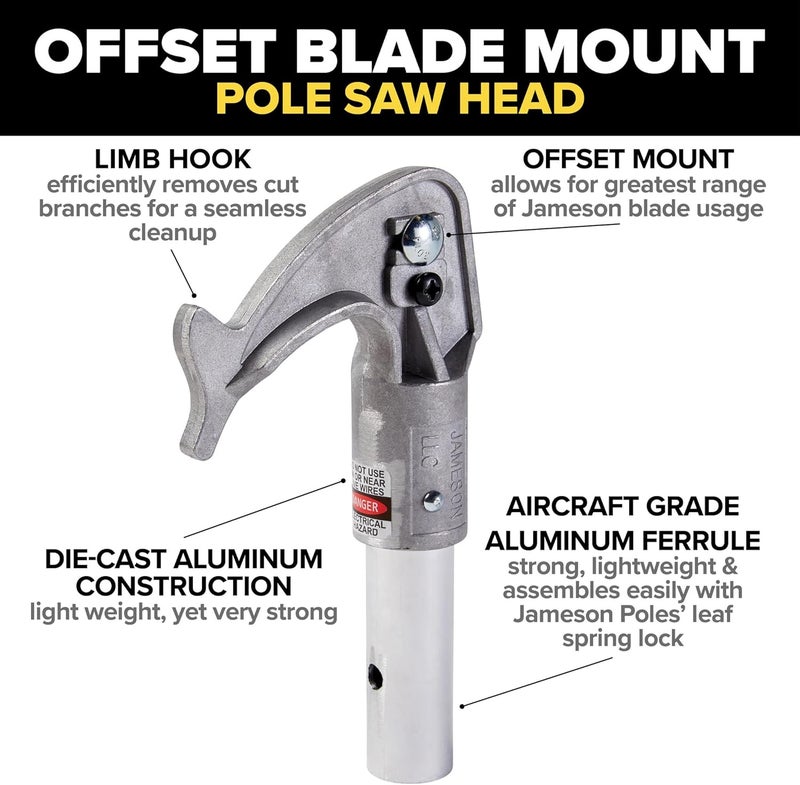 JAMESON PS-3FPS1 Tri-Cut Pole Saw Head Kit, 13-Inch Barracuda Blade, Converts Extension Poles for Precise Tree Trimming and Pruning - Image 4