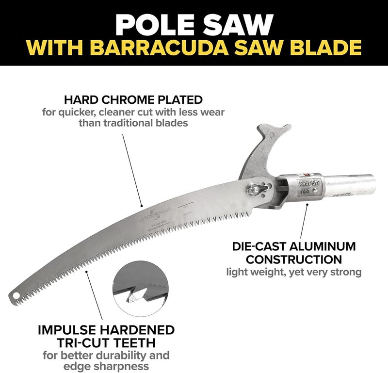JAMESON PS-3FPS1 Tri-Cut Pole Saw Head Kit, 13-Inch Barracuda Blade, Converts Extension Poles for Precise Tree Trimming and Pruning - Image 2