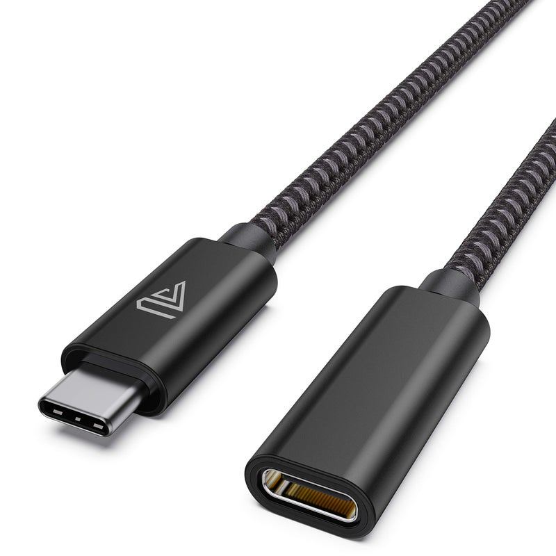 Faracent كابل تمديد USB Type C قصير (3.3 قدم/1 متر)، شحن سريع 140 واط PD، نقل بيانات 10 جيجابت في الثانية USB 3.1 الجيل 2، كابل موسع ذكر إلى أنثى 4K USBC، متوافق مع iPhone15، MacBook M2 Surface XPS أسود - Image 1