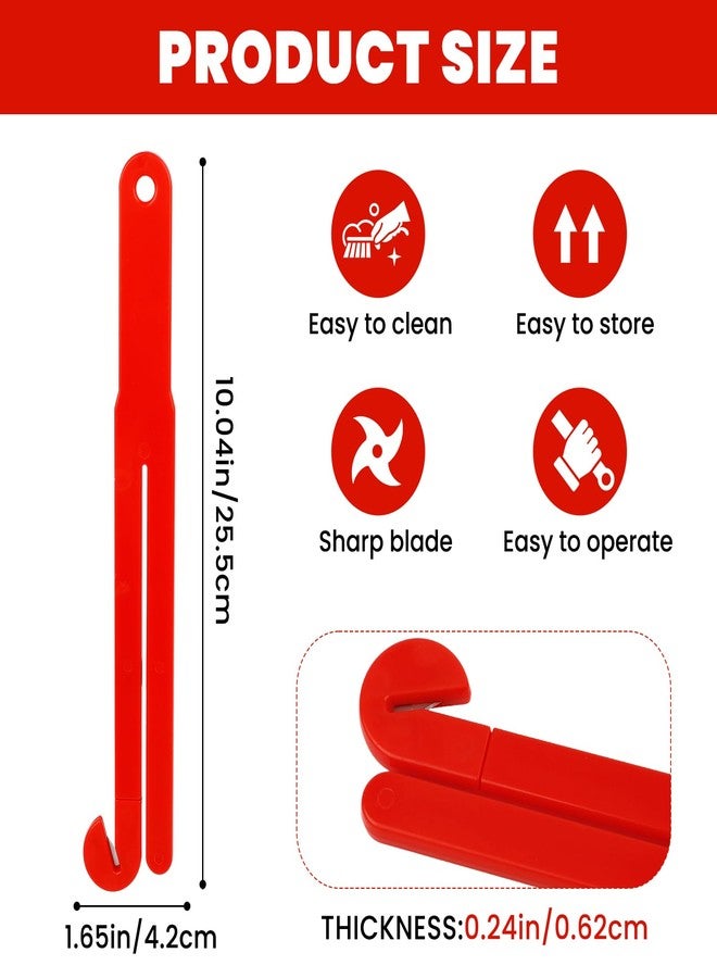 Pinsit 3PCS Bag Opener, Bag Squeezer, Food Pouch Cutter with Hang Chain and Suction Cup for Easy Storage, Red - Image 2