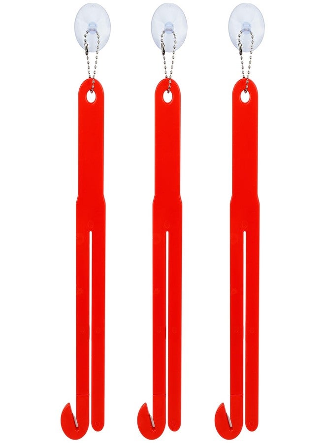 Pinsit 3PCS Bag Opener, Bag Squeezer, Food Pouch Cutter with Hang Chain and Suction Cup for Easy Storage, Red - Image 1