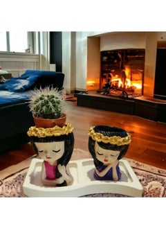 Taşdevri Life Tasdevri Life 2 Succulent Flower Pot Sisters and Base  - Image 4