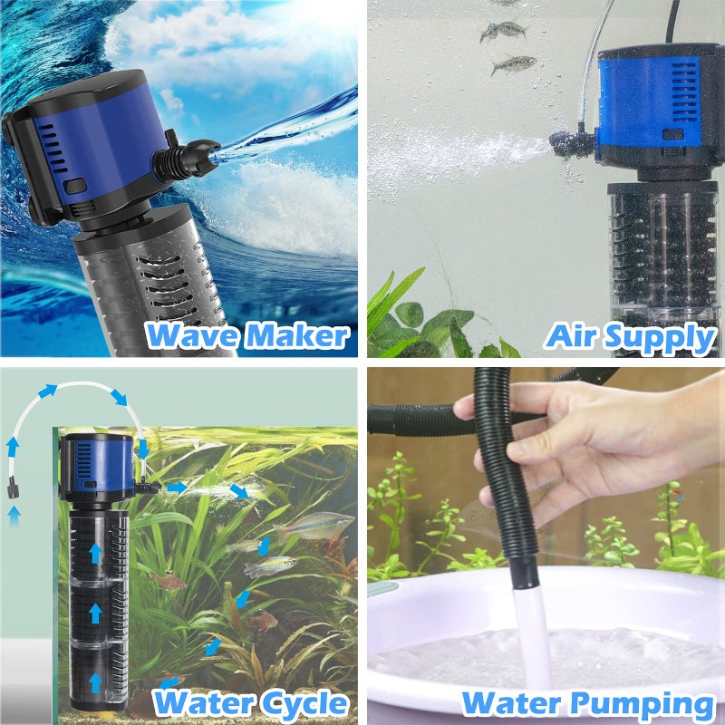 TARARIUM Aquarium Filter Powerful 660GPH for 100-300 Gallon Large Fish Tank Small Pond Fountain, Wave-Maker Submersible Water Pump Turtle Tank Filter for Saltwater & Freshwater System - Image 3