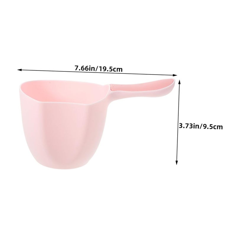 Light Pink and Green Plastic Bath Scoop Set 4PCS Multipurpose Water Ladle for Kitchen and Home Bathing - Image 3