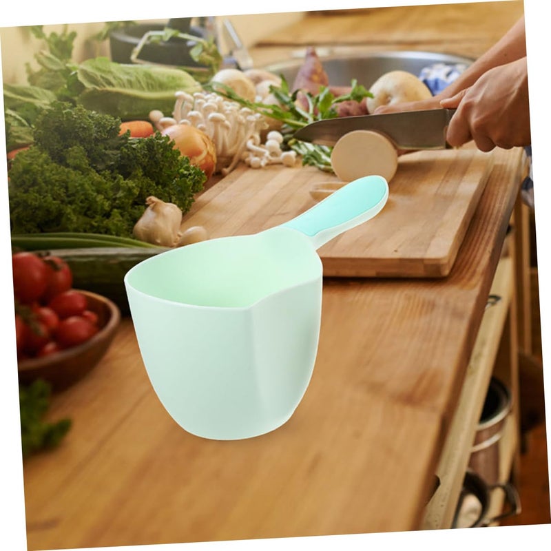 Light Pink and Green Plastic Bath Scoop Set 4PCS Multipurpose Water Ladle for Kitchen and Home Bathing - Image 5