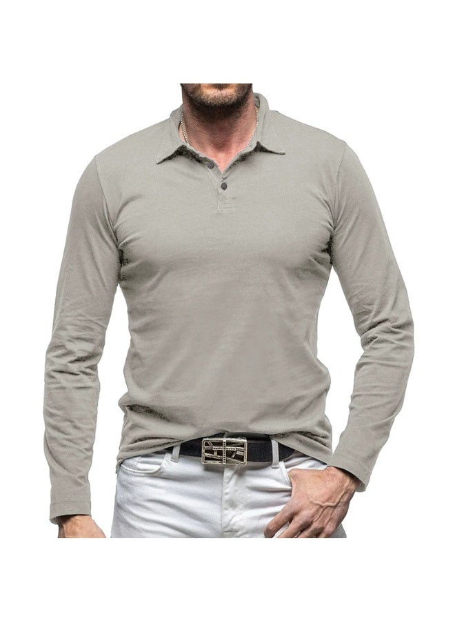 general Men's Cotton Polo Shirts Performance Long Sleeve T-Shirts Moisture Wicking Dry Fit Polos Fashion Golf Shirt for Men - Image 1