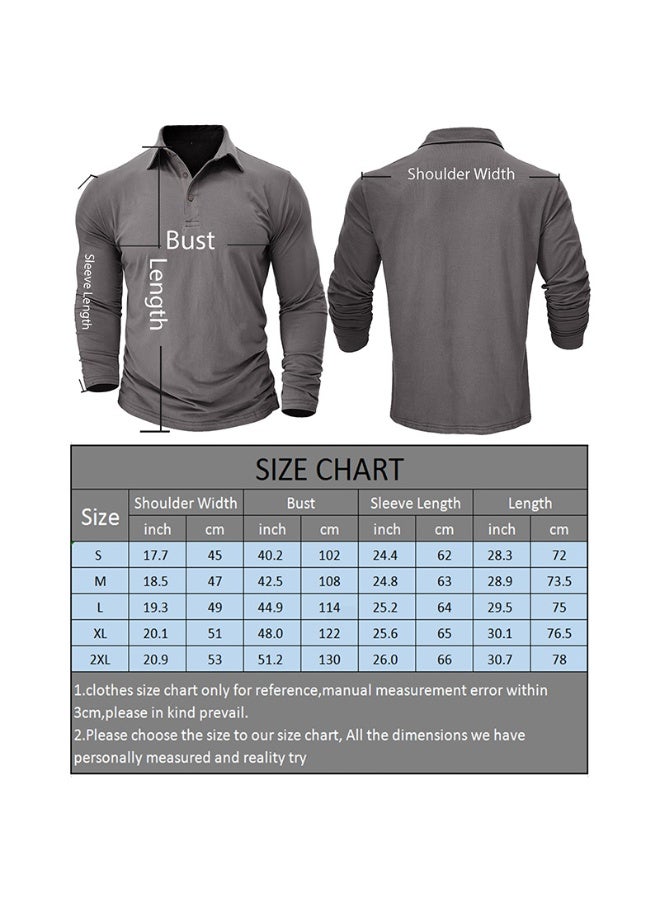 general Men's Cotton Polo Shirts Performance Long Sleeve T-Shirts Moisture Wicking Dry Fit Polos Fashion Golf Shirt for Men - Image 2