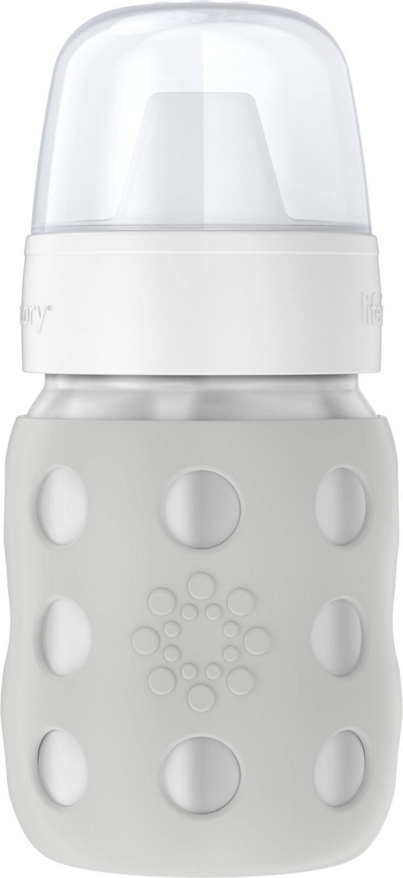 Lifefactory 8Ounce StainlessSteel VacuumInsulated WideNeck Baby Bottle with Hard Sippy Stone Gray LS2221WCG4