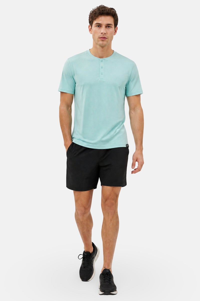 Gaiam Men Slim Fit Short Sleeve Training T-Shirt, Turquoise - Image 2