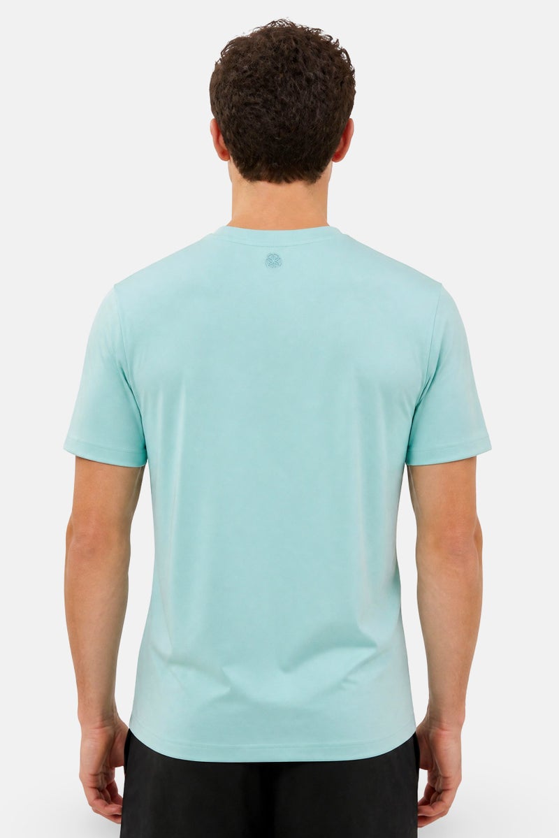 Gaiam Men Slim Fit Short Sleeve Training T-Shirt, Turquoise - Image 4