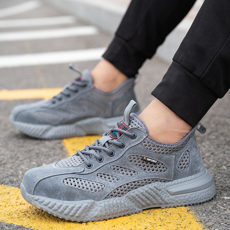 Safety Shoes Steel Toe Anti-Smashing Anti-Piercing Men'S Lightweight Breathable Women'S Safety Non-Slip Shoes Soft Bottom - Image 1