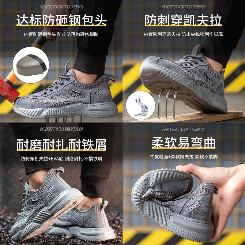 Safety Shoes Steel Toe Anti-Smashing Anti-Piercing Men'S Lightweight Breathable Women'S Safety Non-Slip Shoes Soft Bottom - Image 3