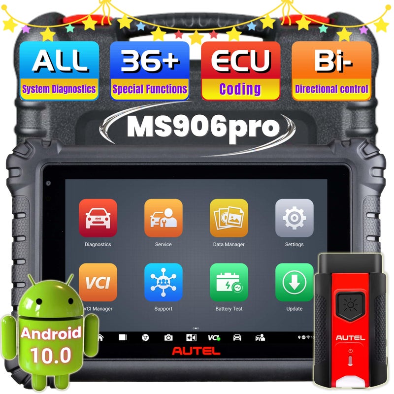AUTEL MaxiSYS MS906 PRO OBD2 scan Tool with Features Such as All System Diagnosis ECU Coding 36 Services biDirectional Control and Support for ADAS 2024 Upgrade of The MK808 MK900 BT MS906 S