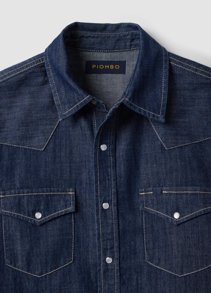 Ovs  OVS Dark Blue Pure Cotton Denim Shirt, Regular Fit for Women | Best Price UAE