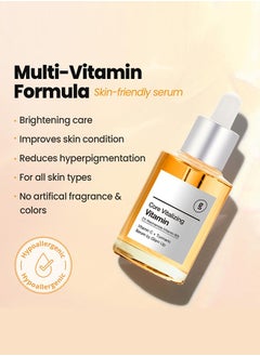 Glam Up GLAM UP Core Vitalizing Vitamin-C Niacinamide 5% Serum - Hyaluronic Acid, Vitamin-C-B3 for Facial Brightening Clearing Serum, Anti Aging and Improve Skin Tone, Vegan & Cruelty Free 30ml (1.12 Fl Oz)  - Image 4