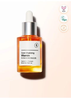 Glam Up GLAM UP Core Vitalizing Vitamin-C Niacinamide 5% Serum - Hyaluronic Acid, Vitamin-C-B3 for Facial Brightening Clearing Serum, Anti Aging and Improve Skin Tone, Vegan & Cruelty Free 30ml (1.12 Fl Oz)  - Image 5