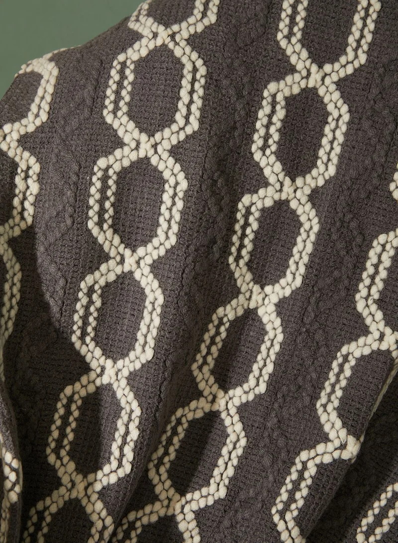 AURORA Grey Knitted Blanket 130 X 220Cm