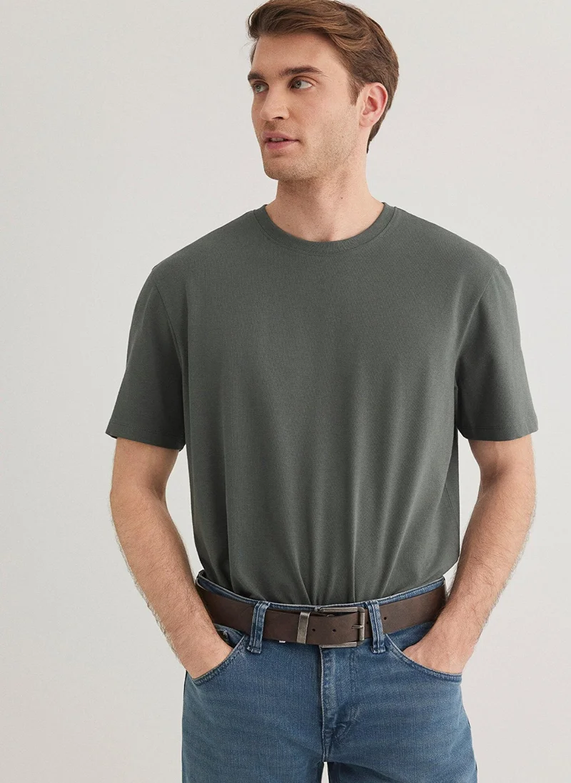 MAVI Crew Neck Green Basic T-Shirt