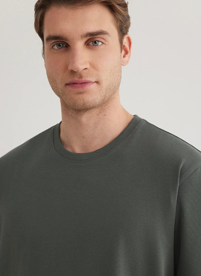 مافي تي شيرت أساسي أخضر بياقة دائرية